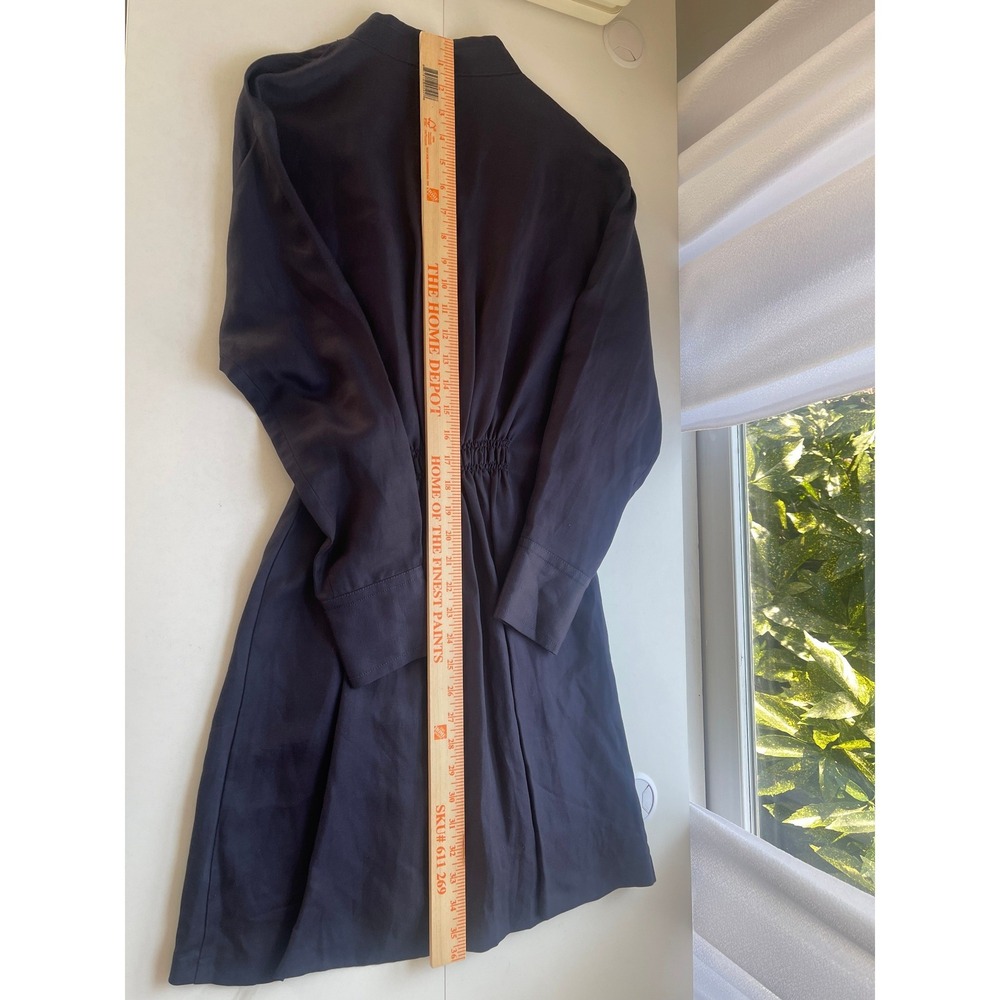 Sandro Celia Navy Blue Twist Front Linen Blend Mini Dress Marine 36 Small New - Picture 12 of 12